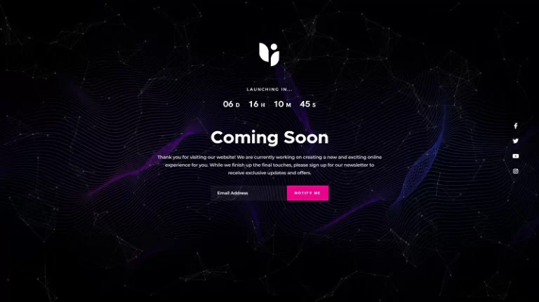 Coming Soon Maintenance Mode Template 1