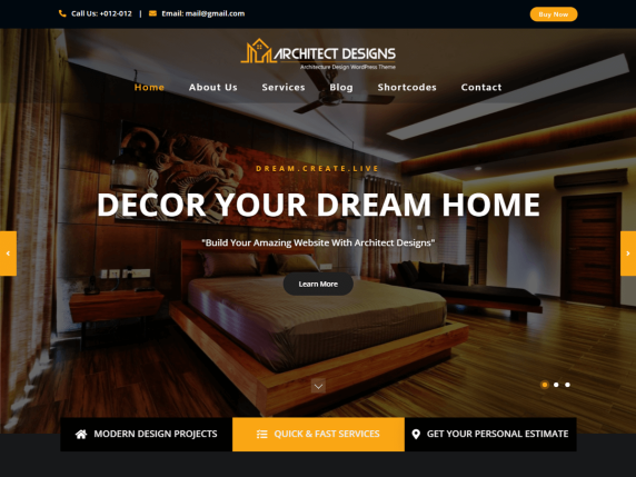 Architect Designs - Interior Design WordPress Theme