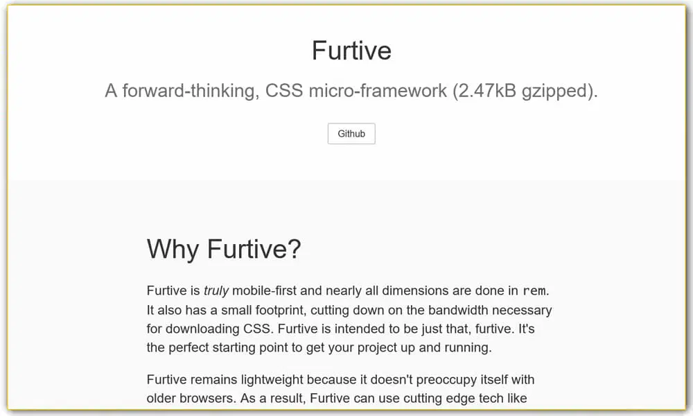 furtive CSS Frameworks