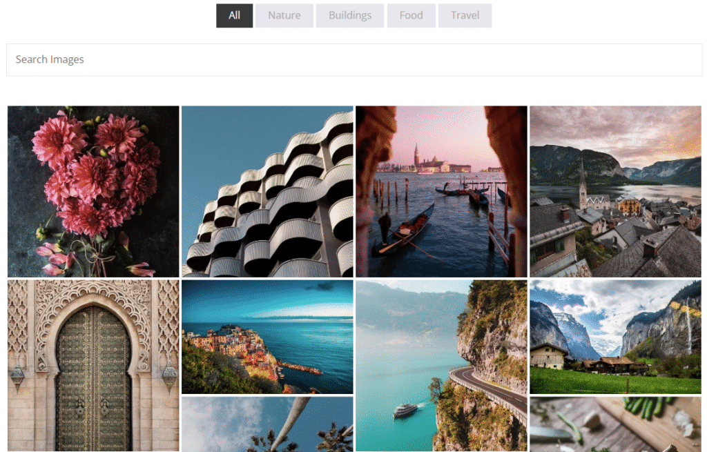 Portfolio Filter Gallery Dynamic Filtering
